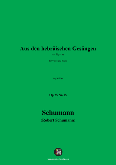 R. Schumann-Aus den hebräischen Gesängen,Op.25 No.15,in g minor (arr. OSM Press)