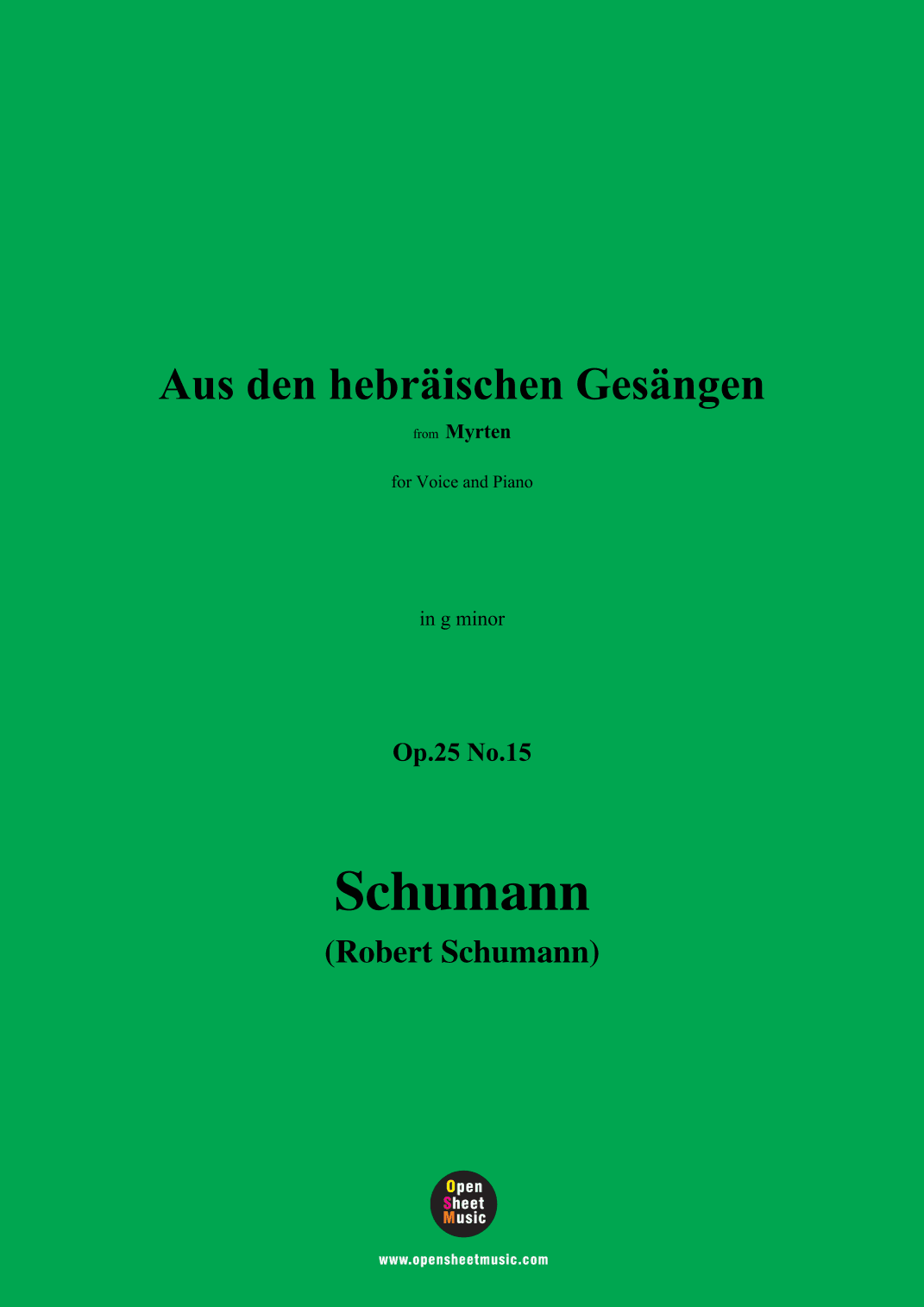 R. Schumann-Aus den hebräischen Gesängen,Op.25 No.15,in g minor (arr. OSM Press)