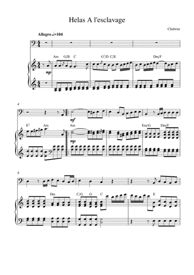 Helas! A l'esclavage (from Le roi malgré lui) (arr. Kaiserin Rebecca)