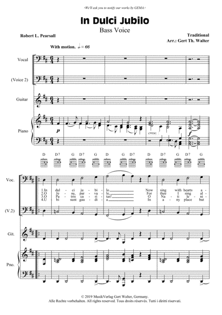 In Dulci Jubilo (arr. Gert Th. Walter)