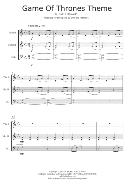 Game Of Thrones (arr. Emiliano Petronilli)