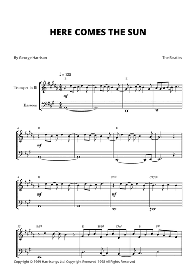 Here Comes The Sun (arr. Cadenza Editions)