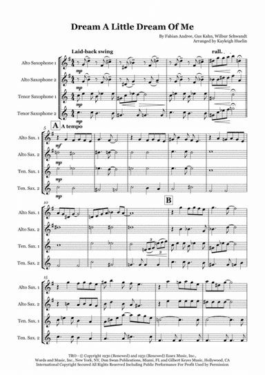 Dream A Little Dream Of Me (arr. Kayleigh Huelin)