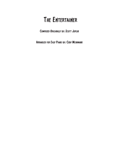 The Entertainer (Easy Piano) (arr. Cody Weinmann)