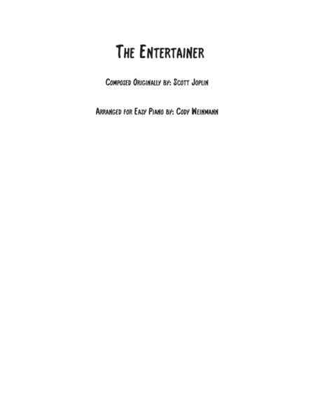 The Entertainer (Easy Piano) (arr. Cody Weinmann)