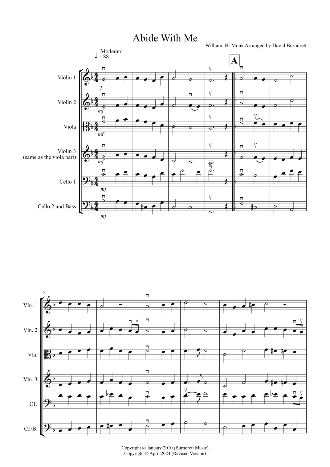 Abide With Me for String Orchestra (arr. David Burndrett)