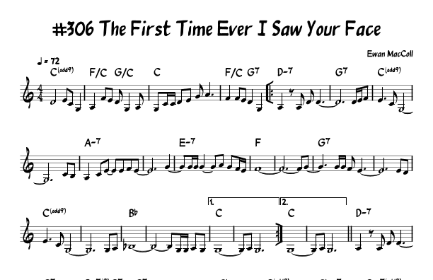 The First Time Ever I Saw Your Face (arr. John Fries)