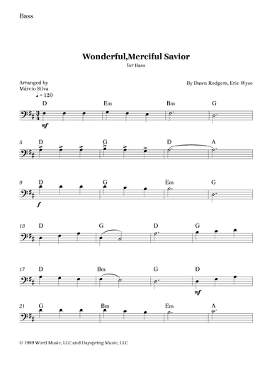 Wonderful, Merciful Savior (arr. Márcio Silva)