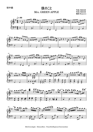 Bokuno Koto (arr. Mopianic)