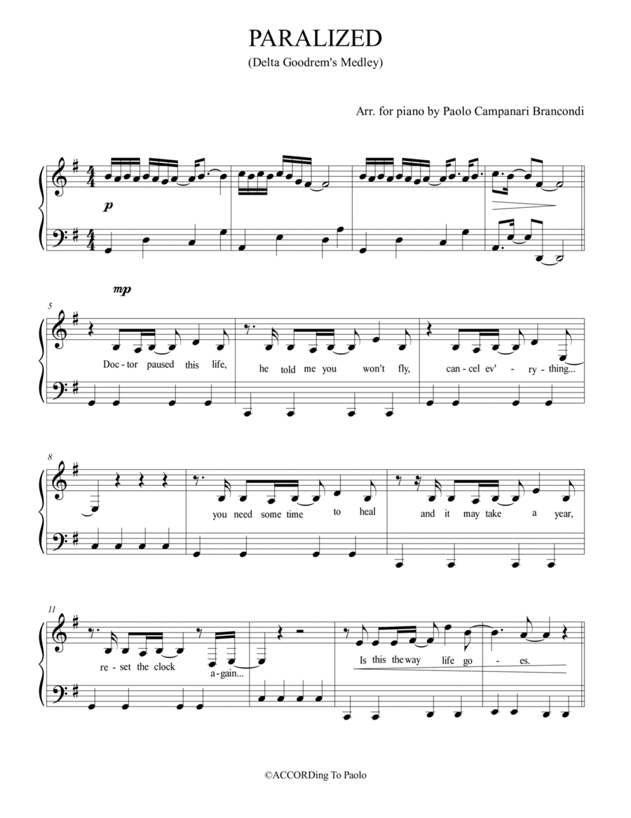 Paralyzed (arr. Paolo Campanari Brancondi)