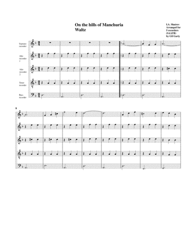 On the Hills of Manchuria (На сопках Маньчжурии) (arrangement for recorders) (arr. Gil Garty)
