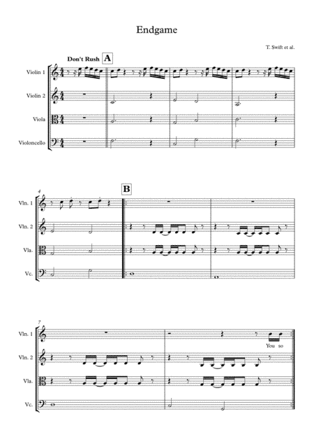 End Game (arr. Michael O'Donnell)
