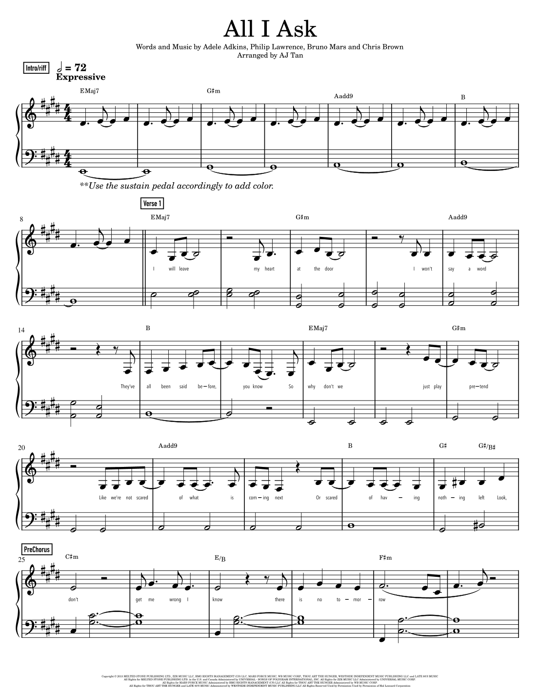 All I Ask (arr. AJ Tan)