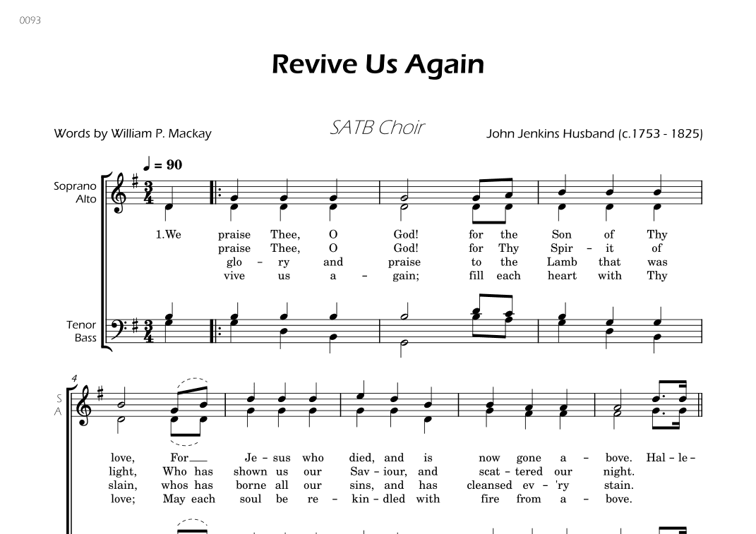 Revive Us Again - SATB Choir (arr. César Madeira)