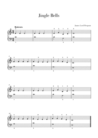 Jingle Bells - Very easy/Beginner piano (arr. Cadenza Editions)