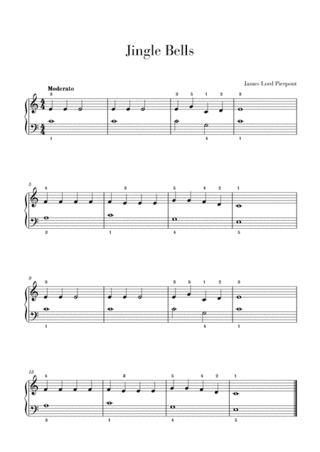 Jingle Bells - Very easy/Beginner piano (arr. Cadenza Editions)