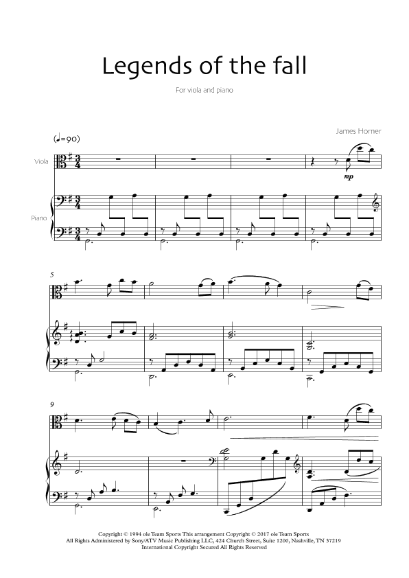Legends Of The Fall (arr. Robin Wood Editions)