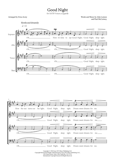 Good Night (arr. Arranged by Erica Avery)