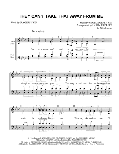 They Can't Take That Away From Me (arr. Larry Triplett)