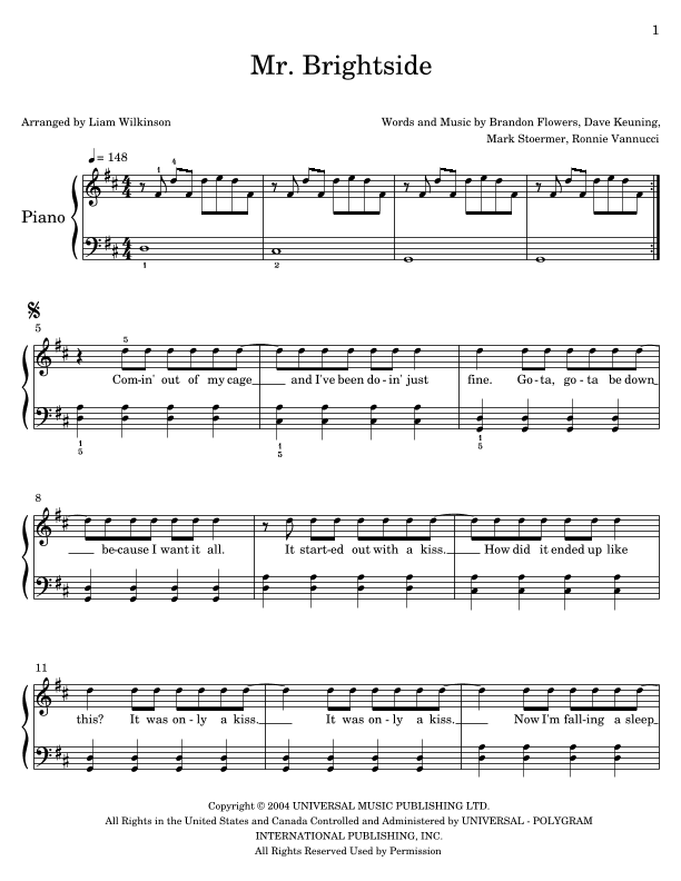 Mr. Brightside (arr. Liam Wilkinson)