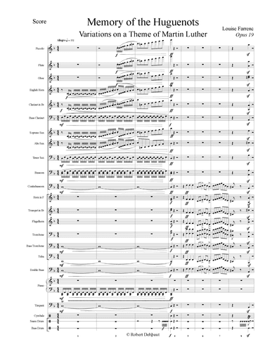 Souvenirs des Huguenots - Score Only (arr. Robert Debbaut)