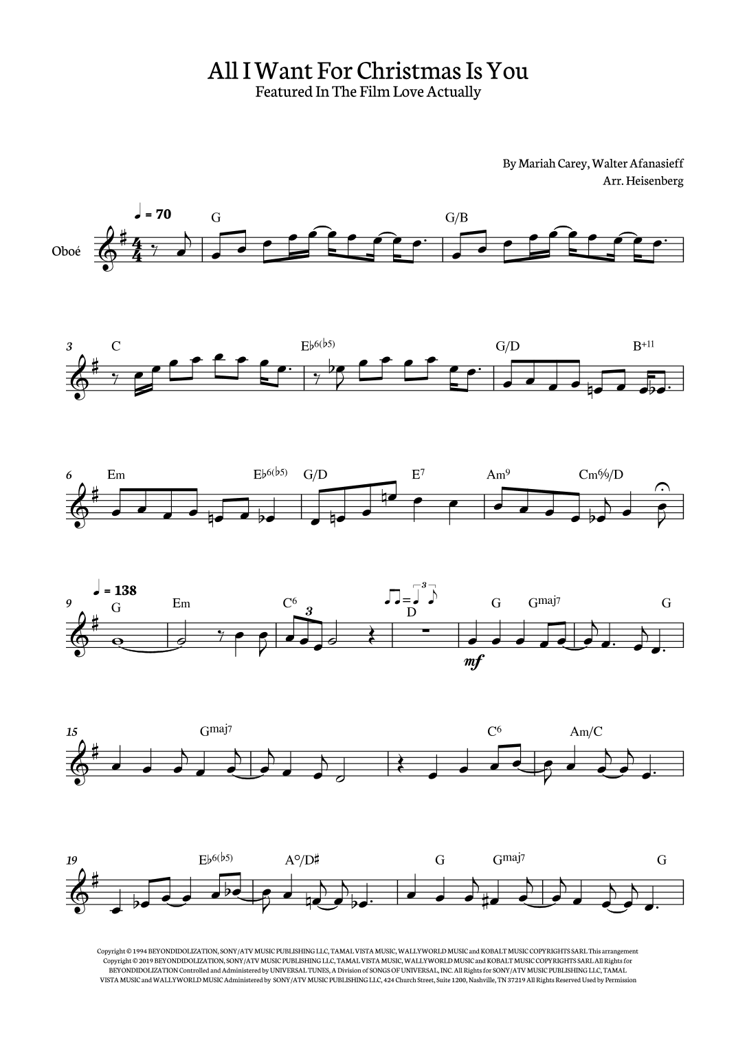 All I Want For Christmas Is You (arr. Heisenberg)
