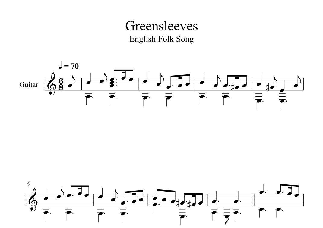 Greensleeves - English Folk Song (Guitar) (arr. Oleksii Rohoza)