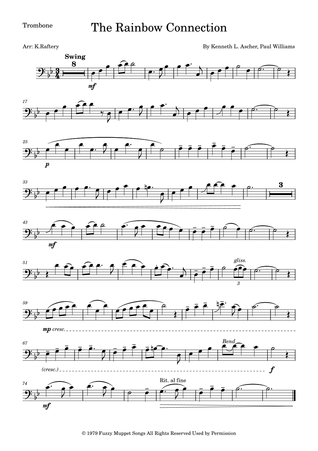 The Rainbow Connection (arr. Kyle Raftery)