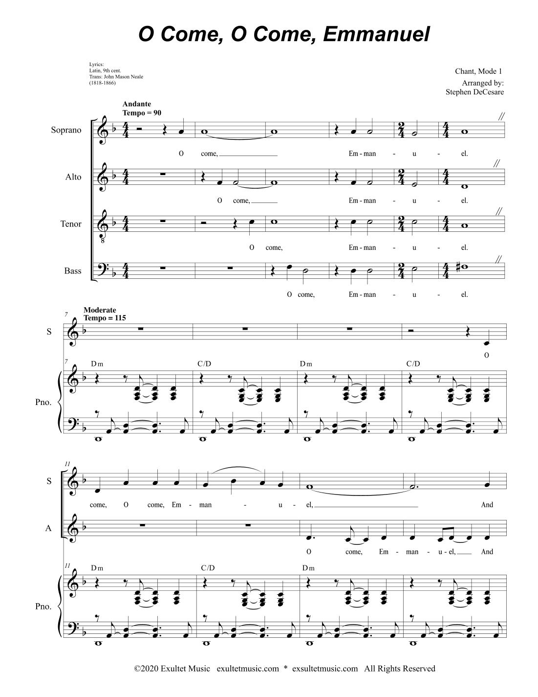 O Come, O Come, Emmanuel (SATB) (arr. Stephen DeCesare)
