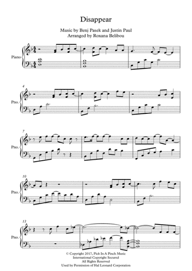 Disappear (arr. Roxana Belibou)