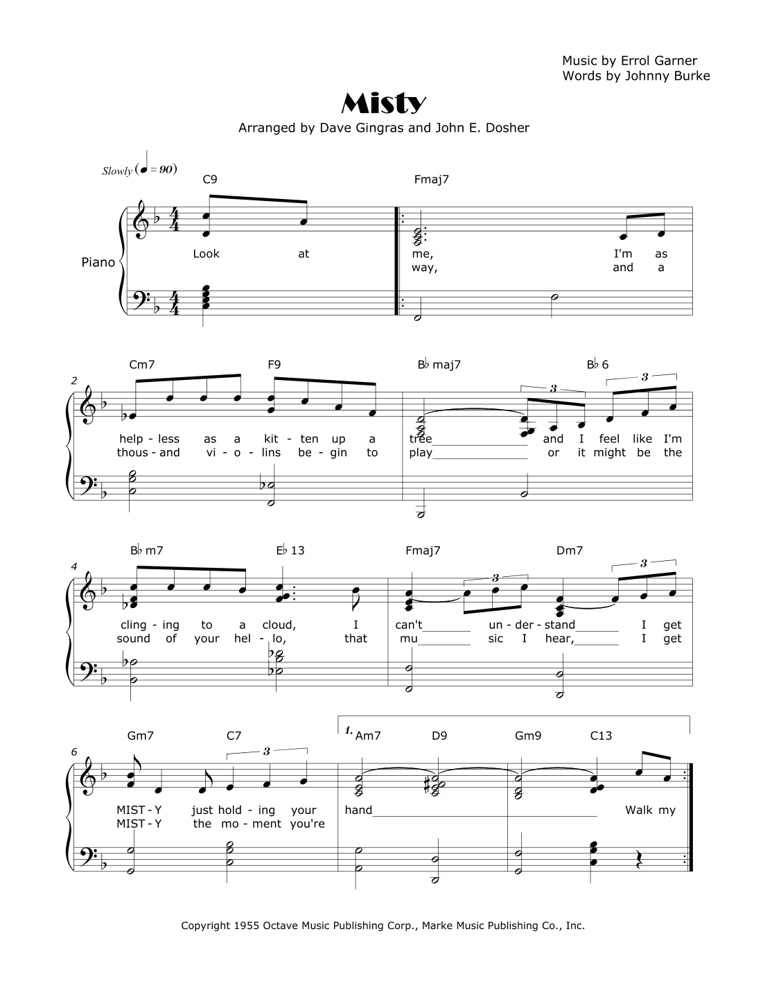 Misty (arr. Dave Gingras and John E. Dosher)