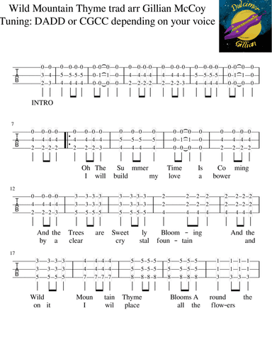 Wild Mountain Thyme Mountain Dulcimer Chords (arr. Gillian McCoy)