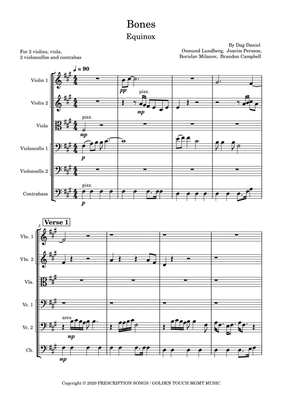 Bones (arr. Polina Yemelianenkova)