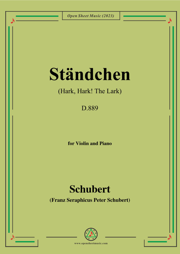 Schubert-Standchen(Hark,Hark!The Lark),D.889 (arr. OSM Press)