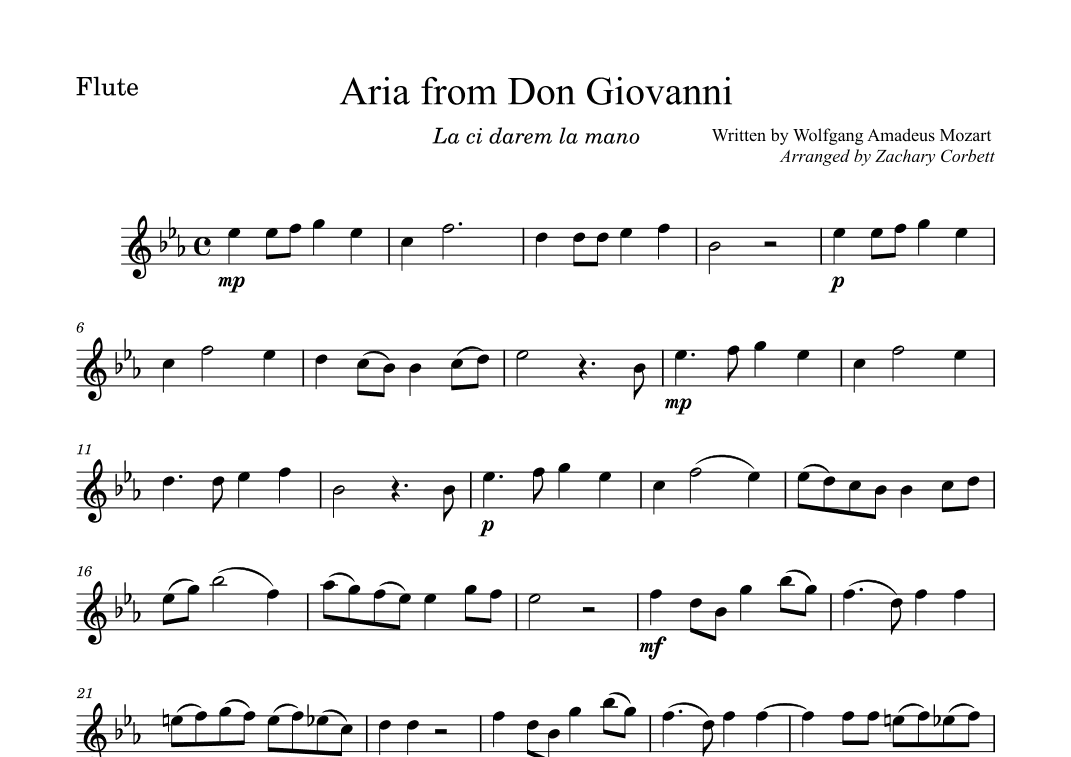 Aria from Don Giovanni (arr. Zachary Corbett)