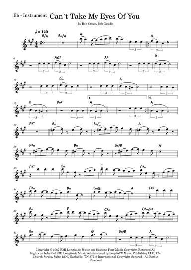 Can't Take My Eyes Off Of You (arr. Fabio Eduardo de Oliveira)