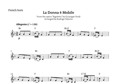 La Donna è Mobile (arr. Rodrigo Faleiros)