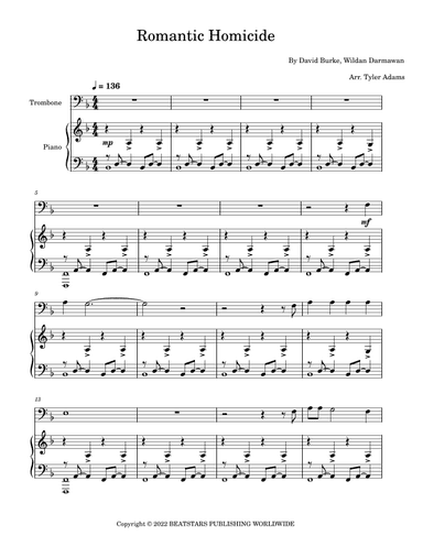 Romantic Homicide (arr. Tyler Adams)