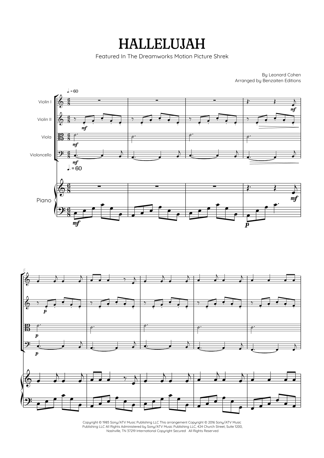 Hallelujah (arr. Benzaiten Editions)