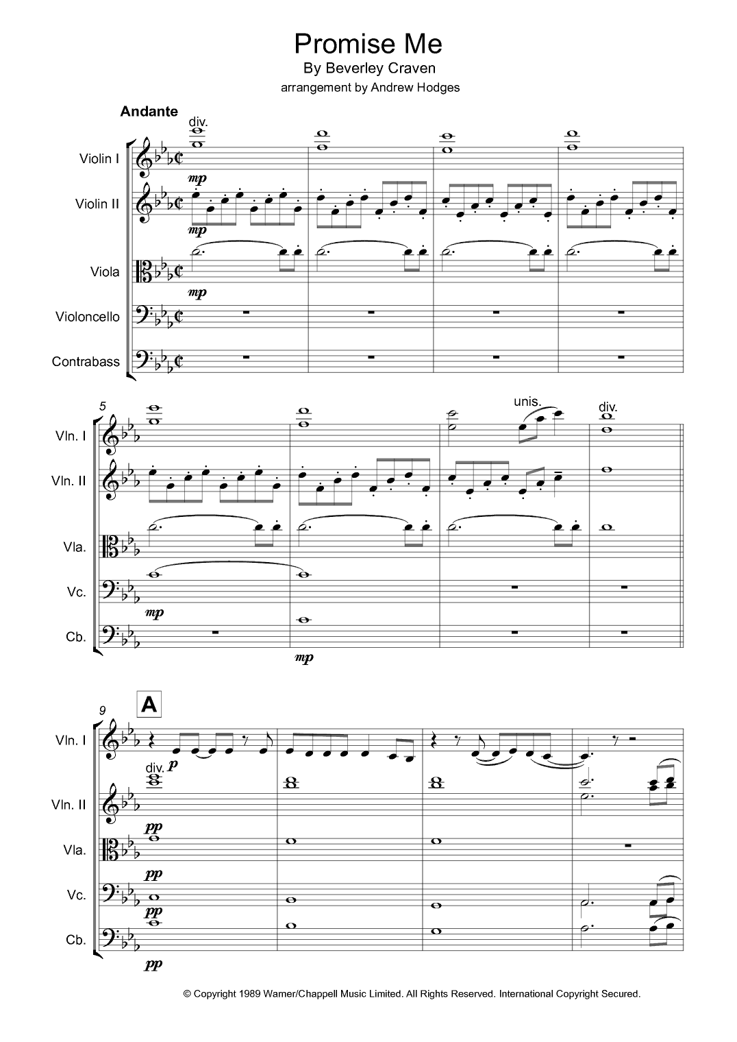 Promise Me (arr. Andrew Hodges)