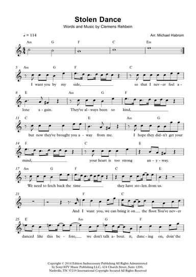 Stolen Dance (arr. Michael Habrom)