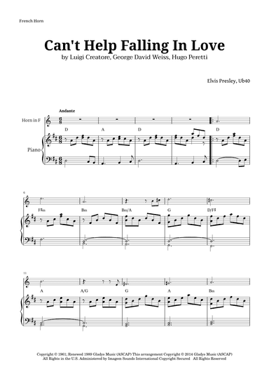 Can't Help Falling In Love (arr. Langanho)