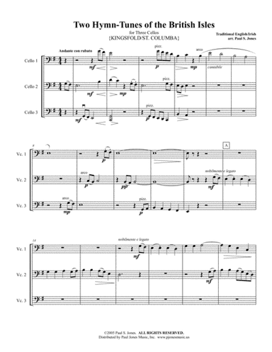 Two Hymn-Tunes of the British Isles (Cello Trio/Cello Choir) (arr. Paul S. Jones)