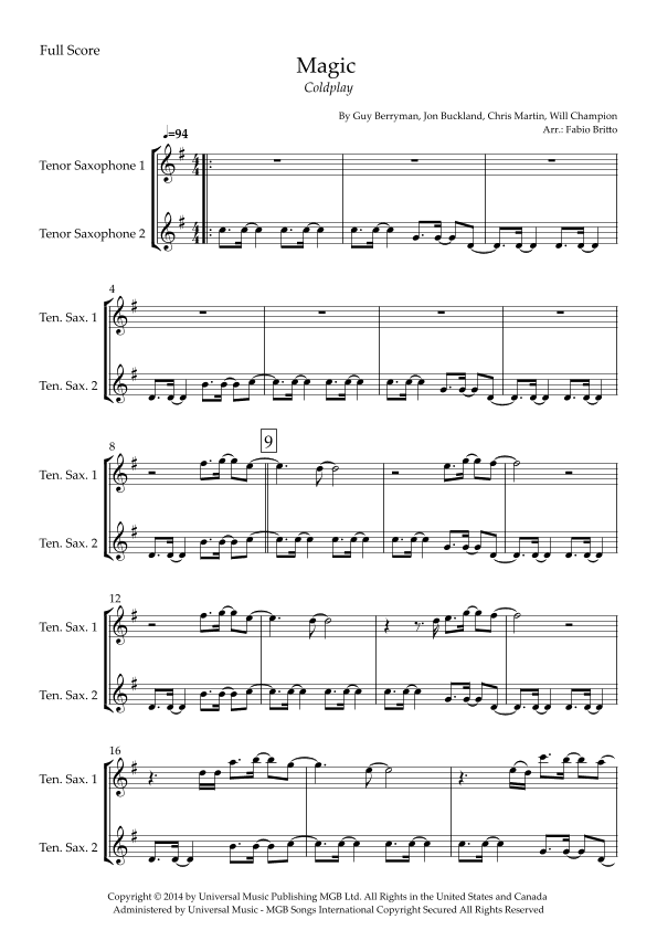 Magic (arr. Fabio Britto)