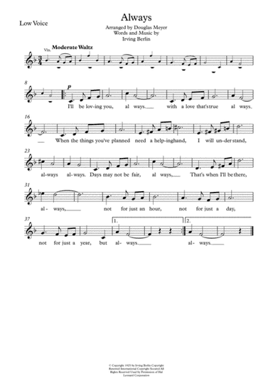 Always (arr. Douglas Meyer)