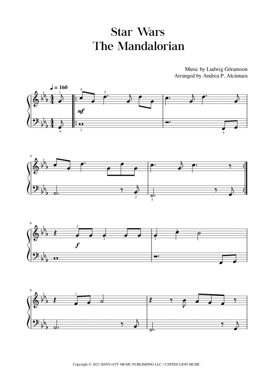 Theme From The Mandalorian (arr. Andrea P. Alcántara)