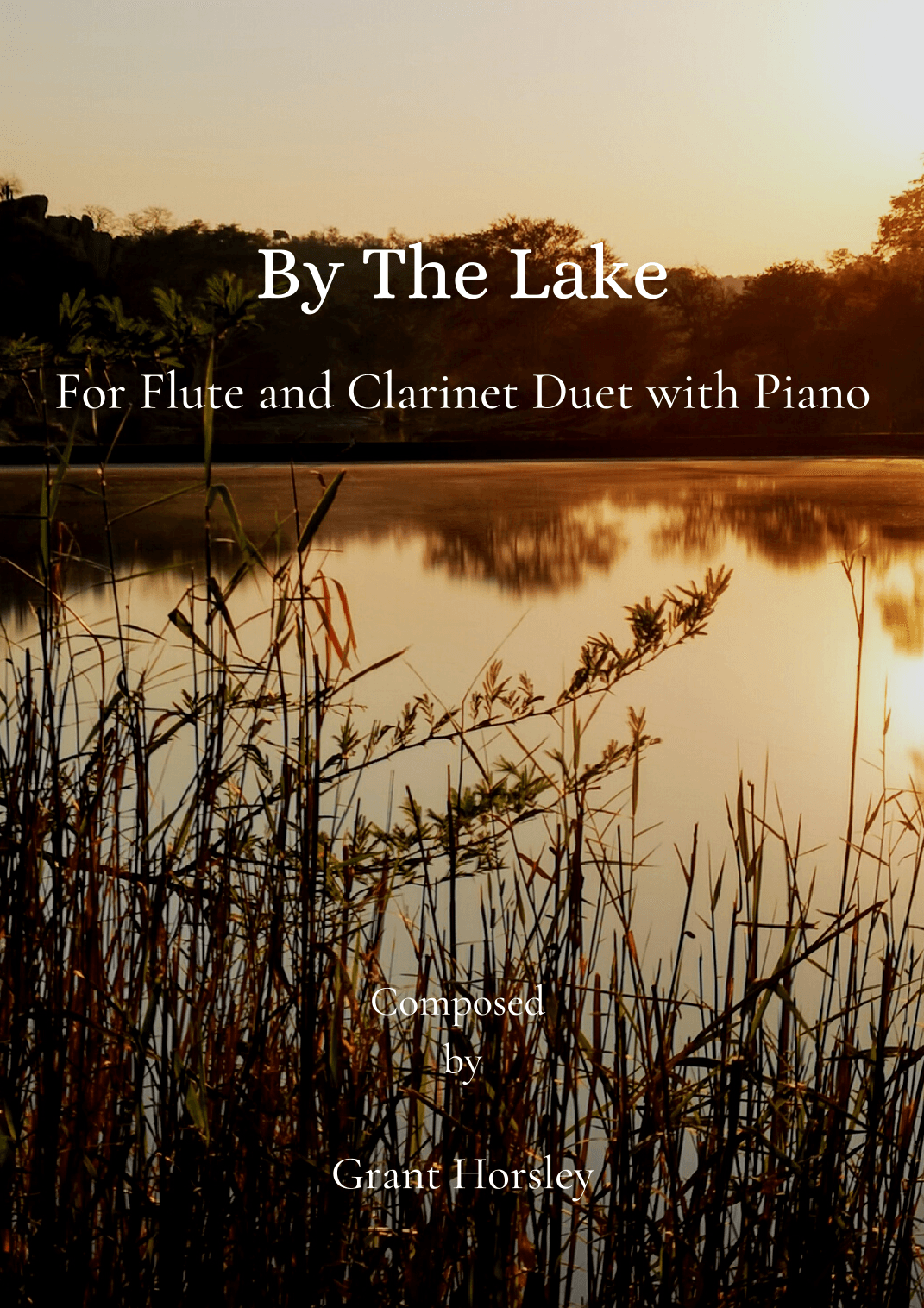By The Lake. Original for Flute and Clarinet Duet with Piano