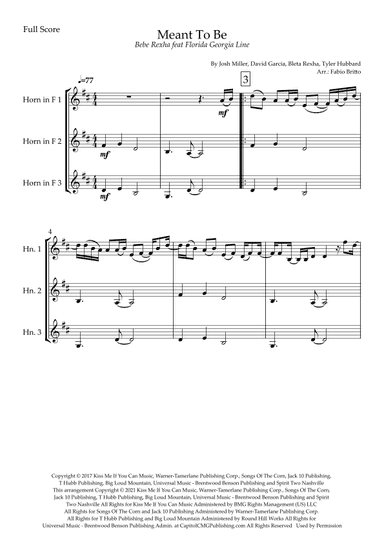 Meant To Be (arr. Fabio Britto)