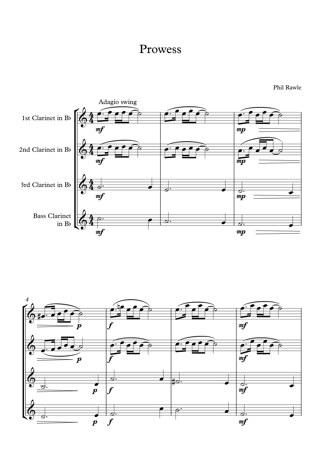 Prowess - Clarinet Quartet
