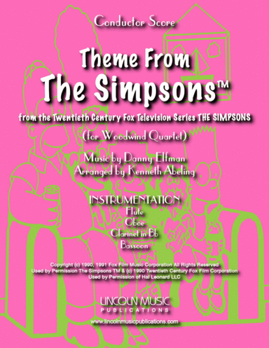Theme From The Simpsons TM  from the Twentieth Century Fox Television Series THE SIMPSONS (arr. Kenneth Abeling)
